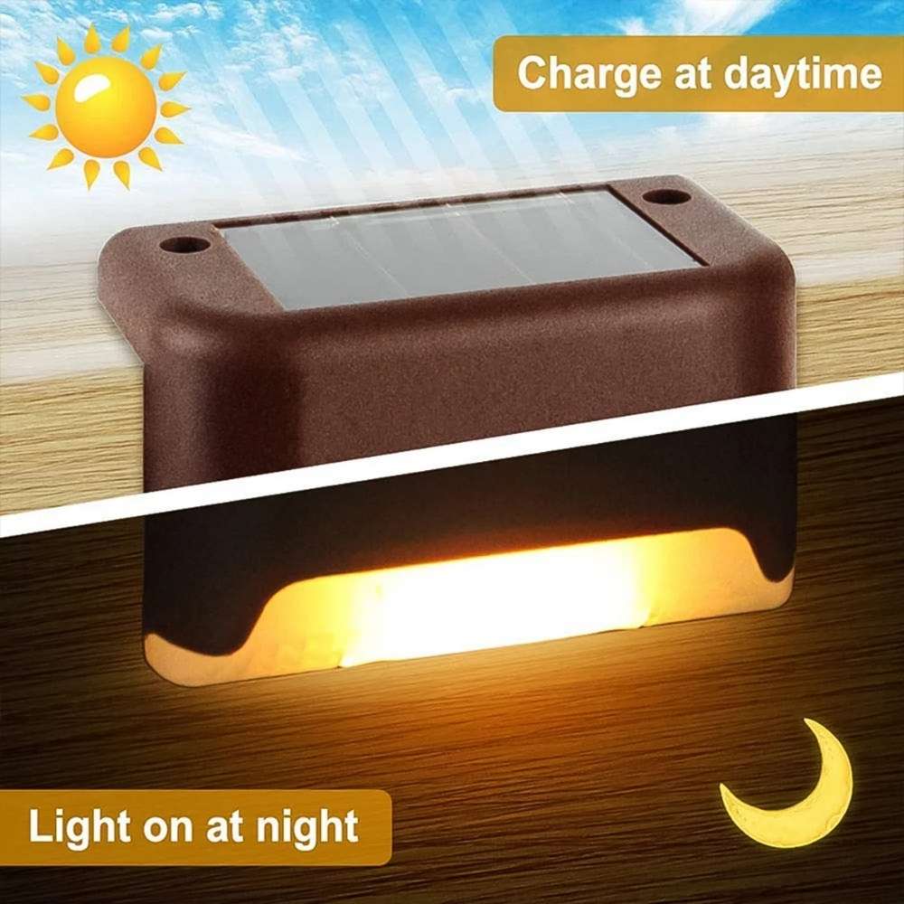 4-Piece Solar Decorative Waterproof Garden, Stair & Railing Lights – Outdoor LED Lights for Home Décor - Image 2