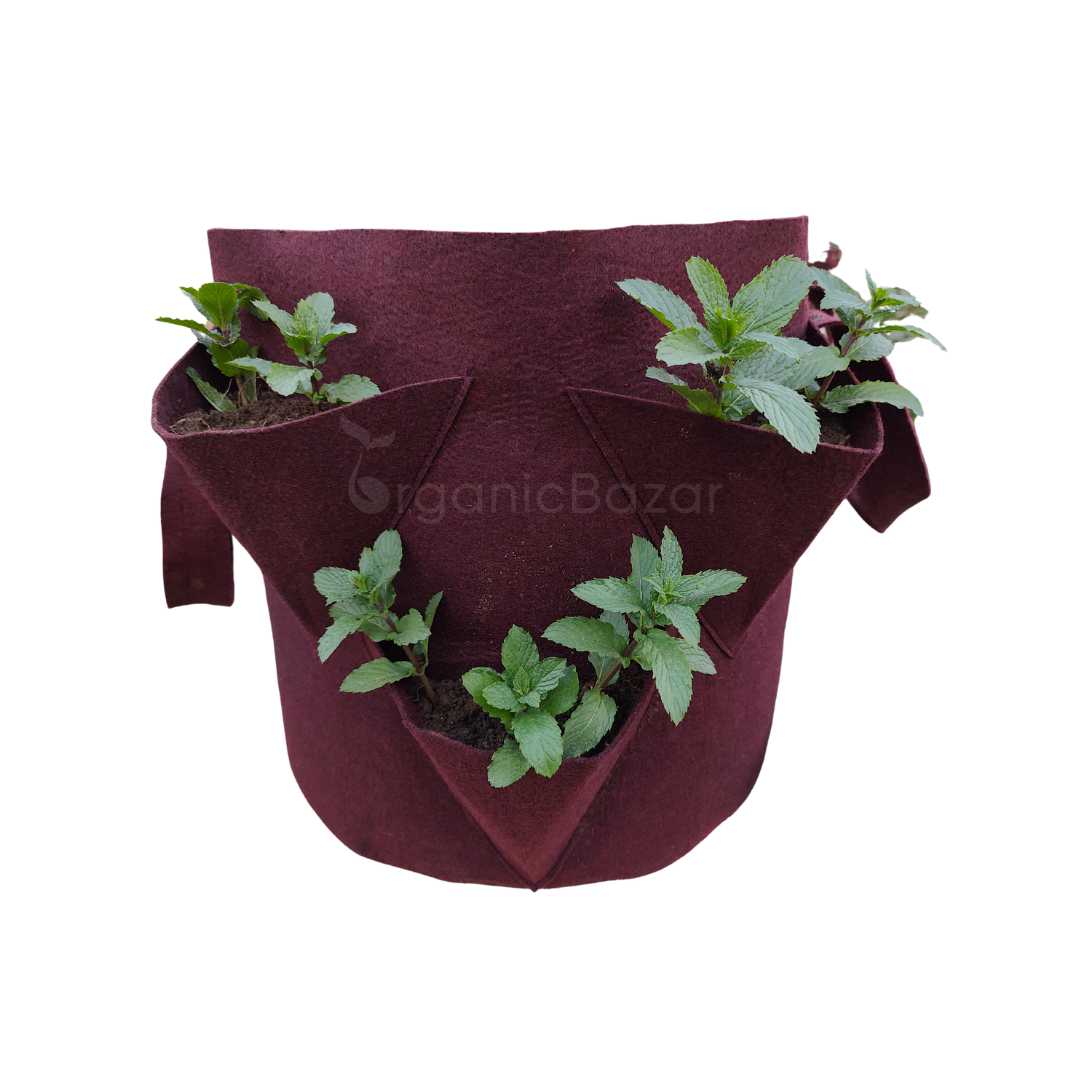 Side Pocket Grow Bags With 6 Grow Pouches for Vegetable Herb And Flower Plants