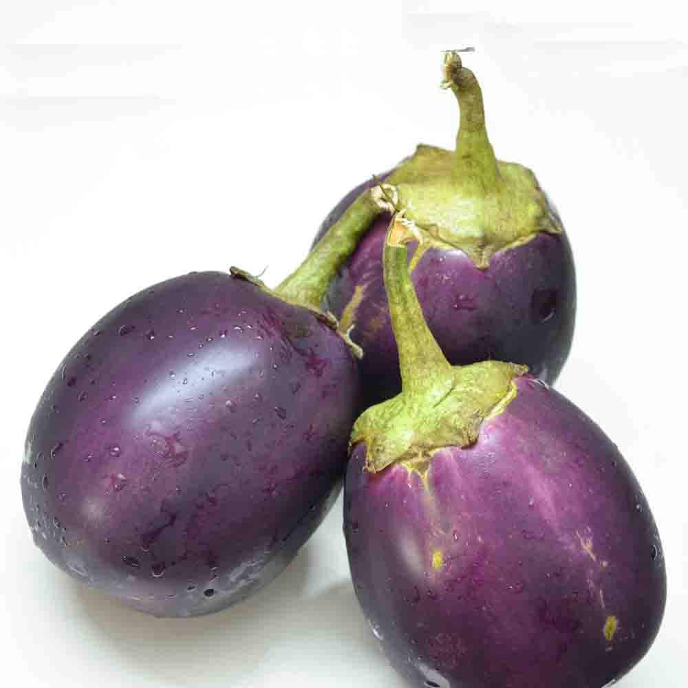 Brinjal Purple Round Seeds - (50 Seeds) High Germination/ High Yield / Ideal for Terrace/Kitchen Gardening (Bainganee Baingan/Eggplant/बैंगनी बैंगन के बीज) - Image 2