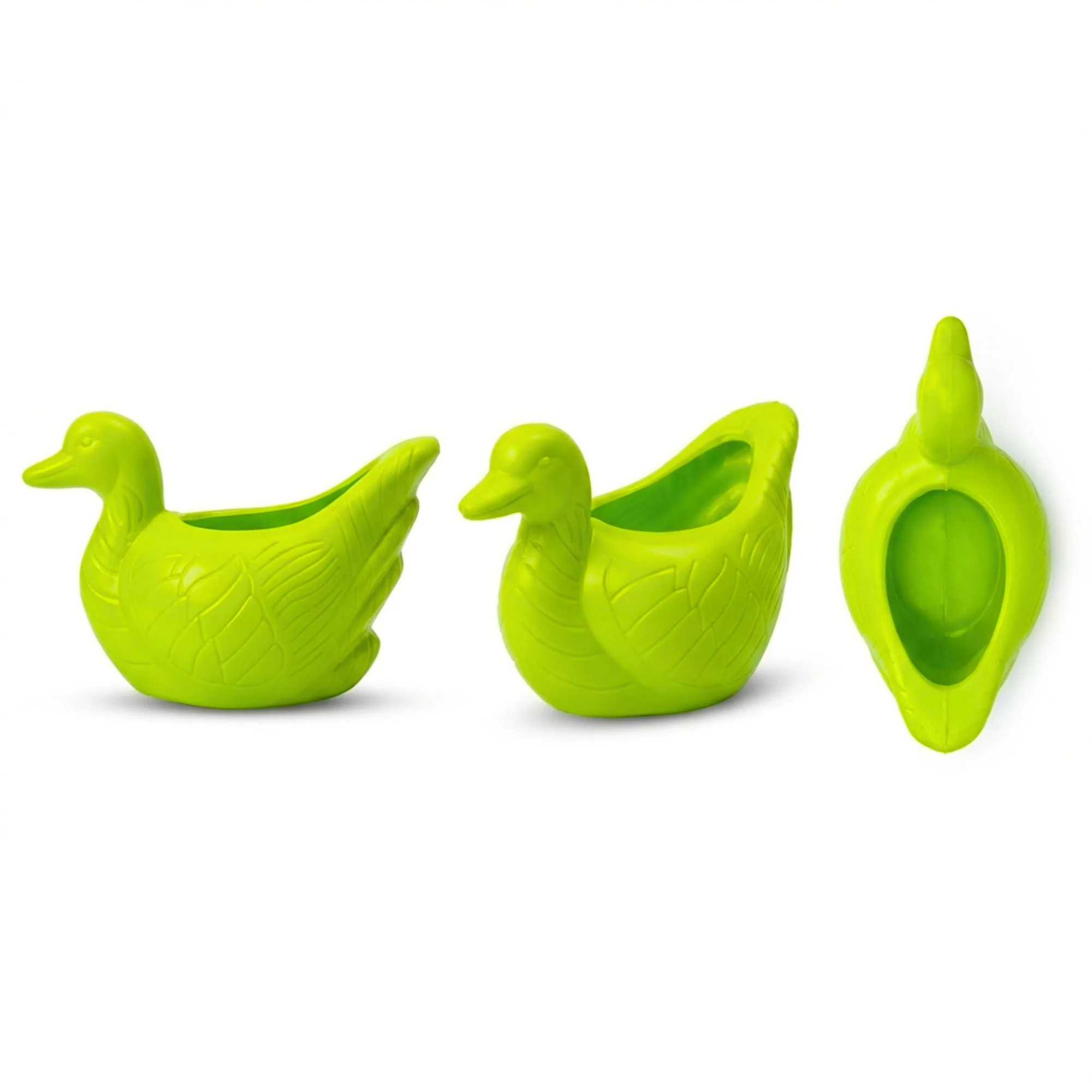 Duck Plastic Pot, Unique and Charming Decorative Planters, Ideal for Indoor and Outdoor Gardening or Gifting Purpose (Pack of 1, Lime Green) - Image 3