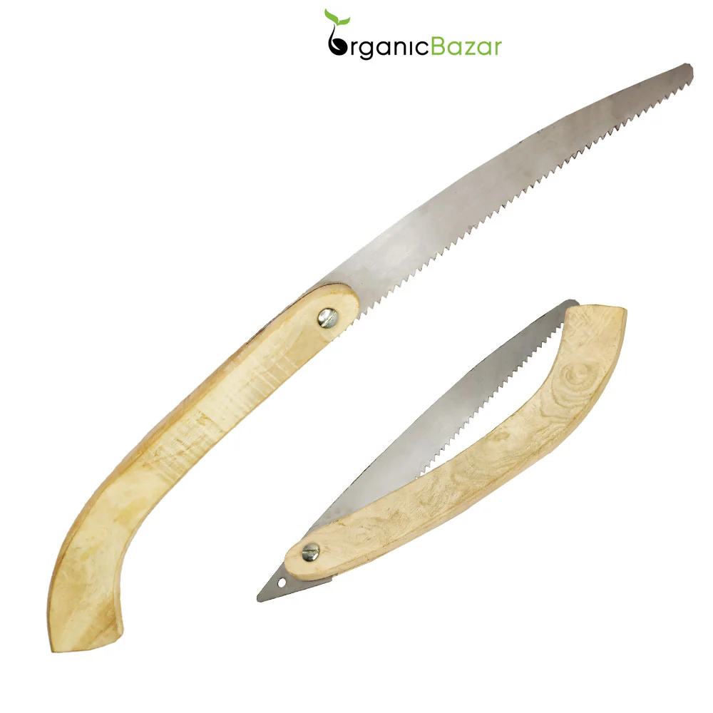 Premium Folding Pruning Saw - Featuring a Comfortable Wooden Handle