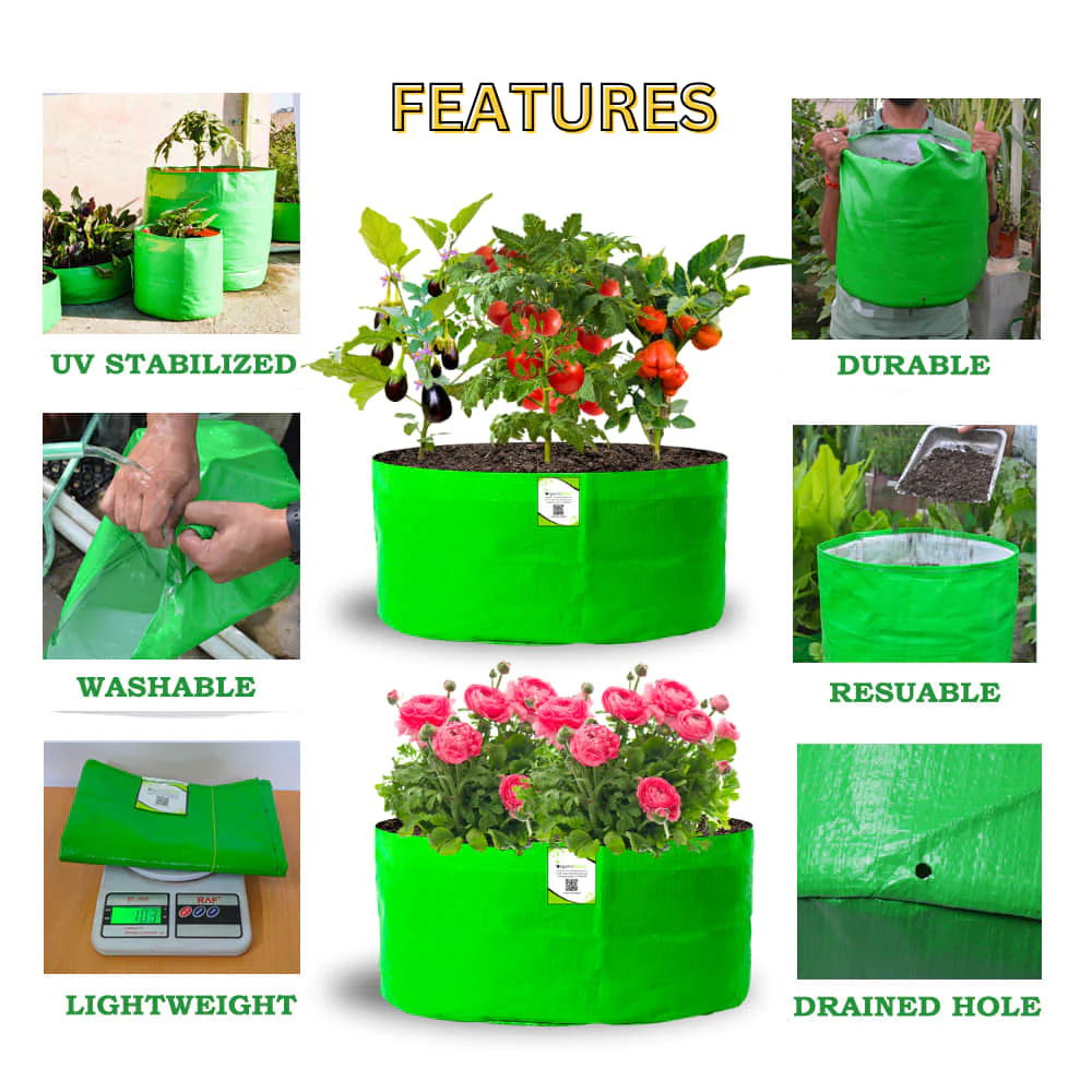 HDPE 24x15 Grow Bags for Home and Terrace Gardening Extra Thick Premium Quality Grow Bags - Image 4