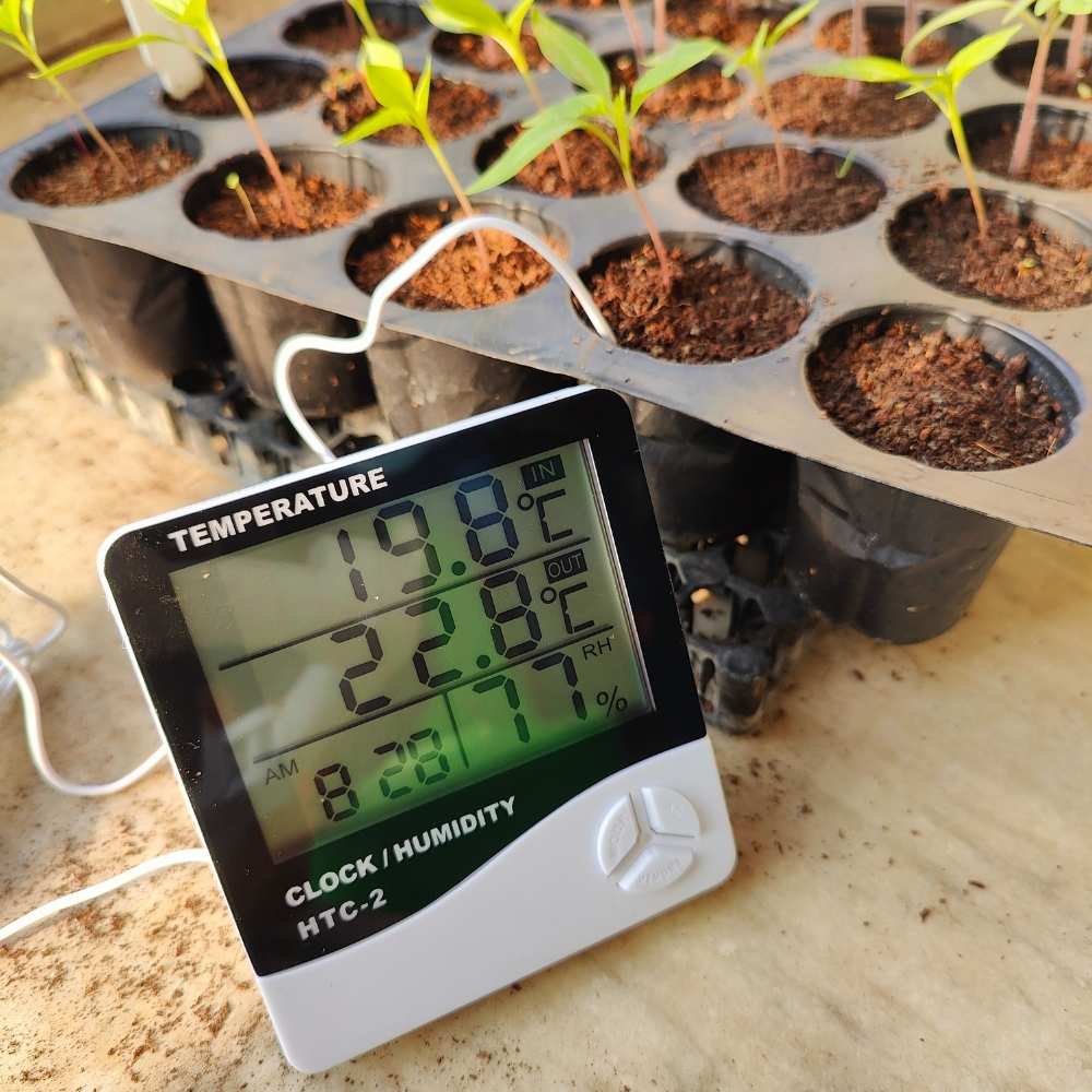 HTC-2 Digital Temperature Humidity Meter Clock With Sensor Cable - Image 3