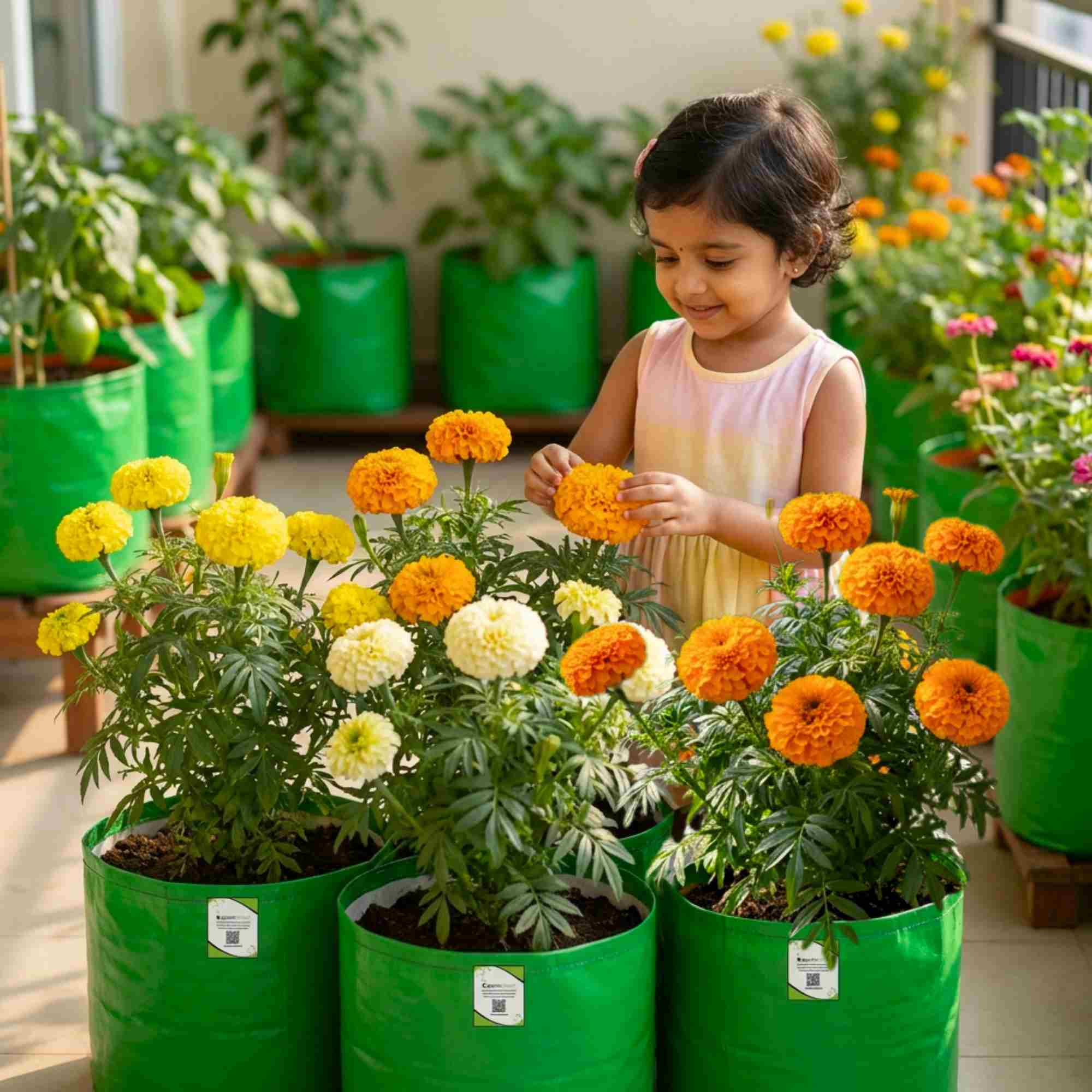 Marigold Mixed Color Seeds - 100 Seeds (Genda/ गेंदा के बीज) High Germination/ Easy To grow/ Perfect for pots, balconies, or Terrace gardens - Image 2