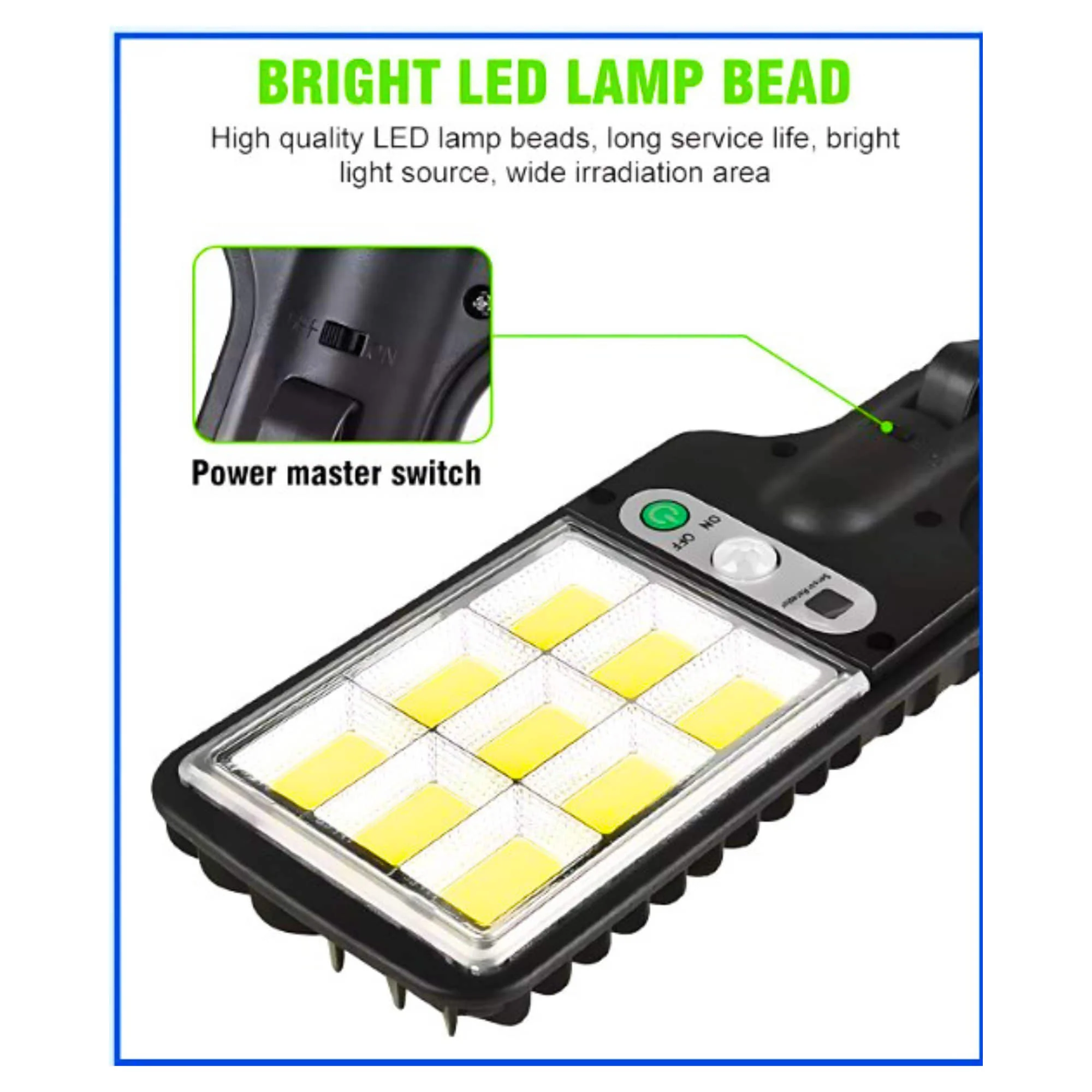 Solar LED Street Lamp Light | Super Bright COB LED | Motion Sensor | Remote Control | Auto-Chargeable Street Lamp for Front Porch, Patio, Garden & Outdoor (Pack of 1) - Image 8
