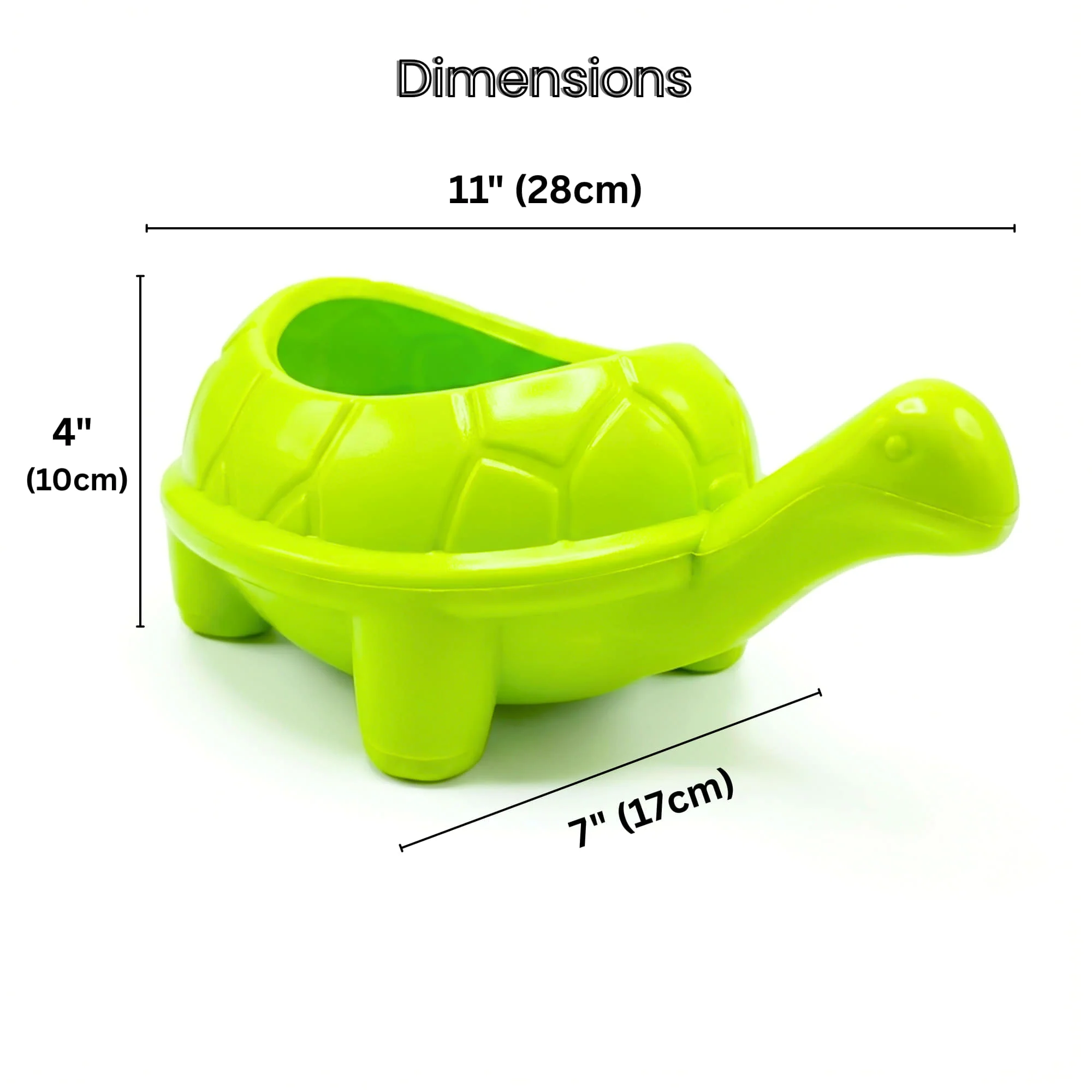 Tortoise Plastic Pot, Unique and Charming Decorative Planters, Ideal for Indoor and Outdoor Gardening or Gifting Purpose (Pack of 1, Lime Green) - Image 2
