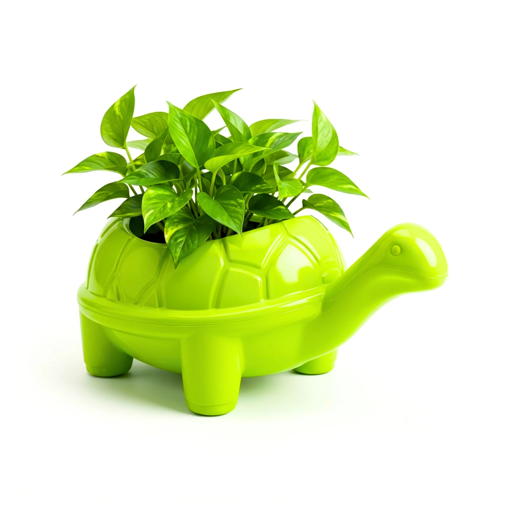Tortoise Plastic Pot, Unique and Charming Decorative Planters, Ideal for Indoor and Outdoor Gardening or Gifting Purpose (Pack of 1, Lime Green) - Image 5